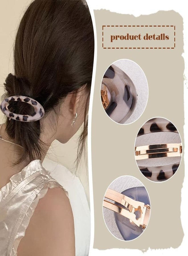 Kefley Tortoise Shell Hair Clips French Barrette for Women Thick Thin Hair Medium Metal Barrettes Clips Oval Curved Acrylic Resin Acetate Hairpins Ponytail Holders Vintage Hairclips - Image 5